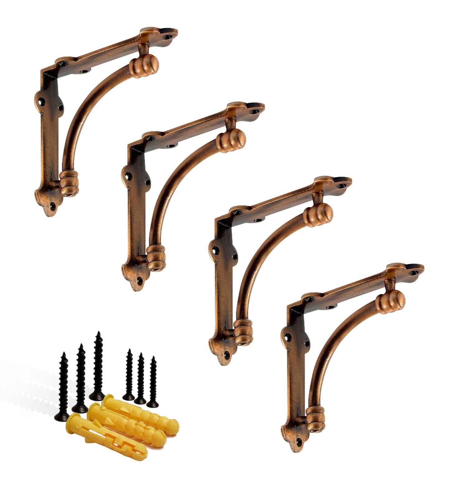 "Support demi-rond mince, 5 pouces, finition cuivre"