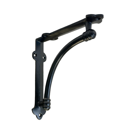 Slim Halfround Bracket, 7 inch, Black