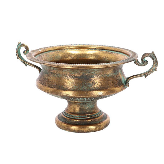 Aged Metal French Urn Height 21cm