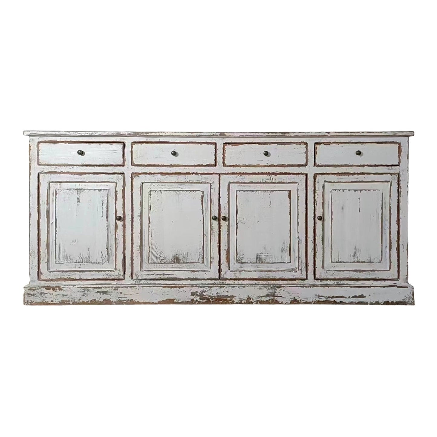 Buffet en Vieux Pin Recyclé, Blanc Rustique