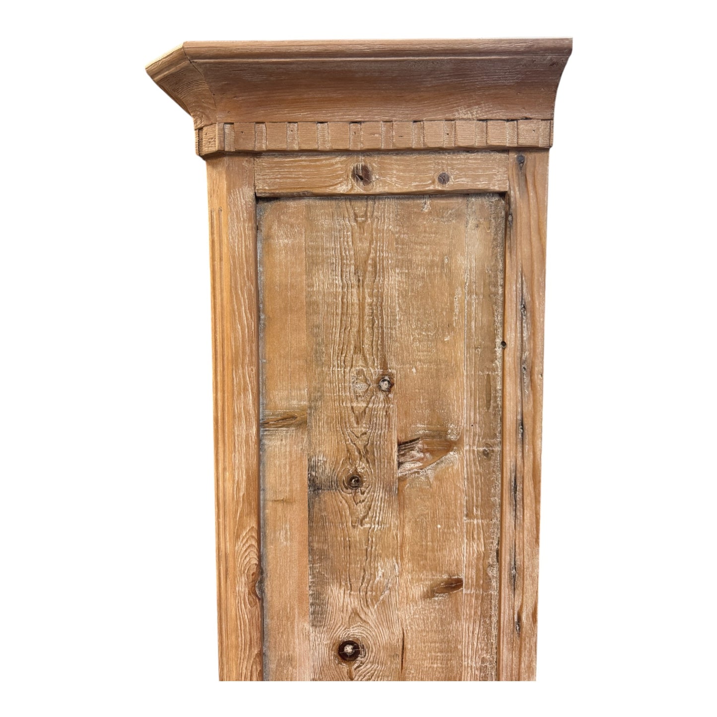 Recycled Old Pine Glass Cabinet, White Wash