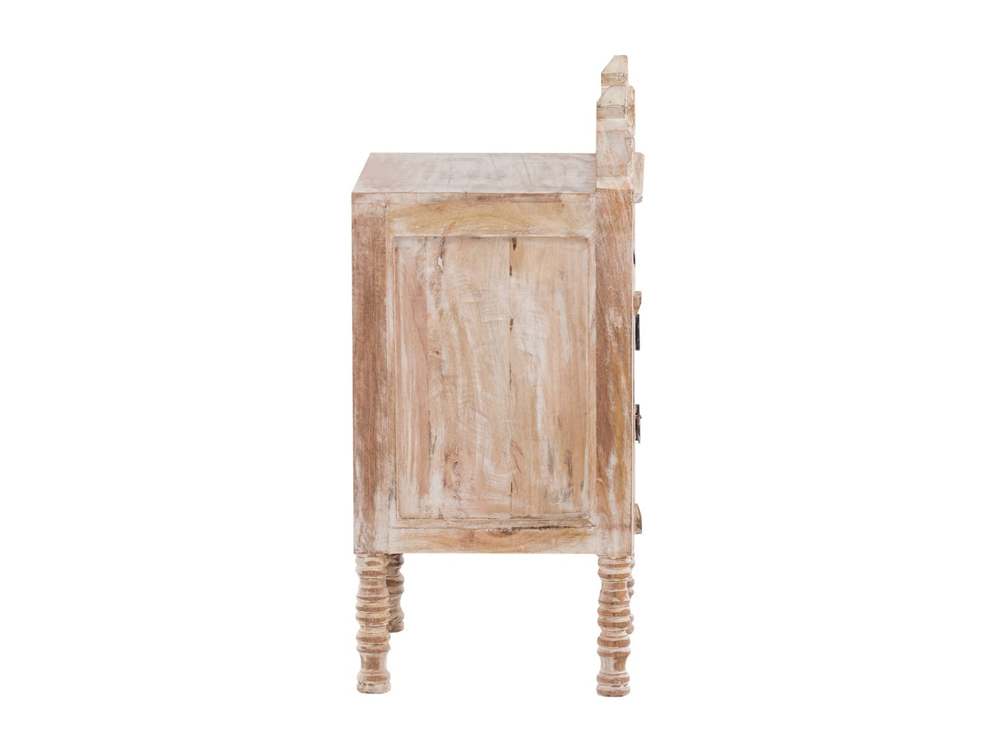 Table de chevet en bois sculpté à la main