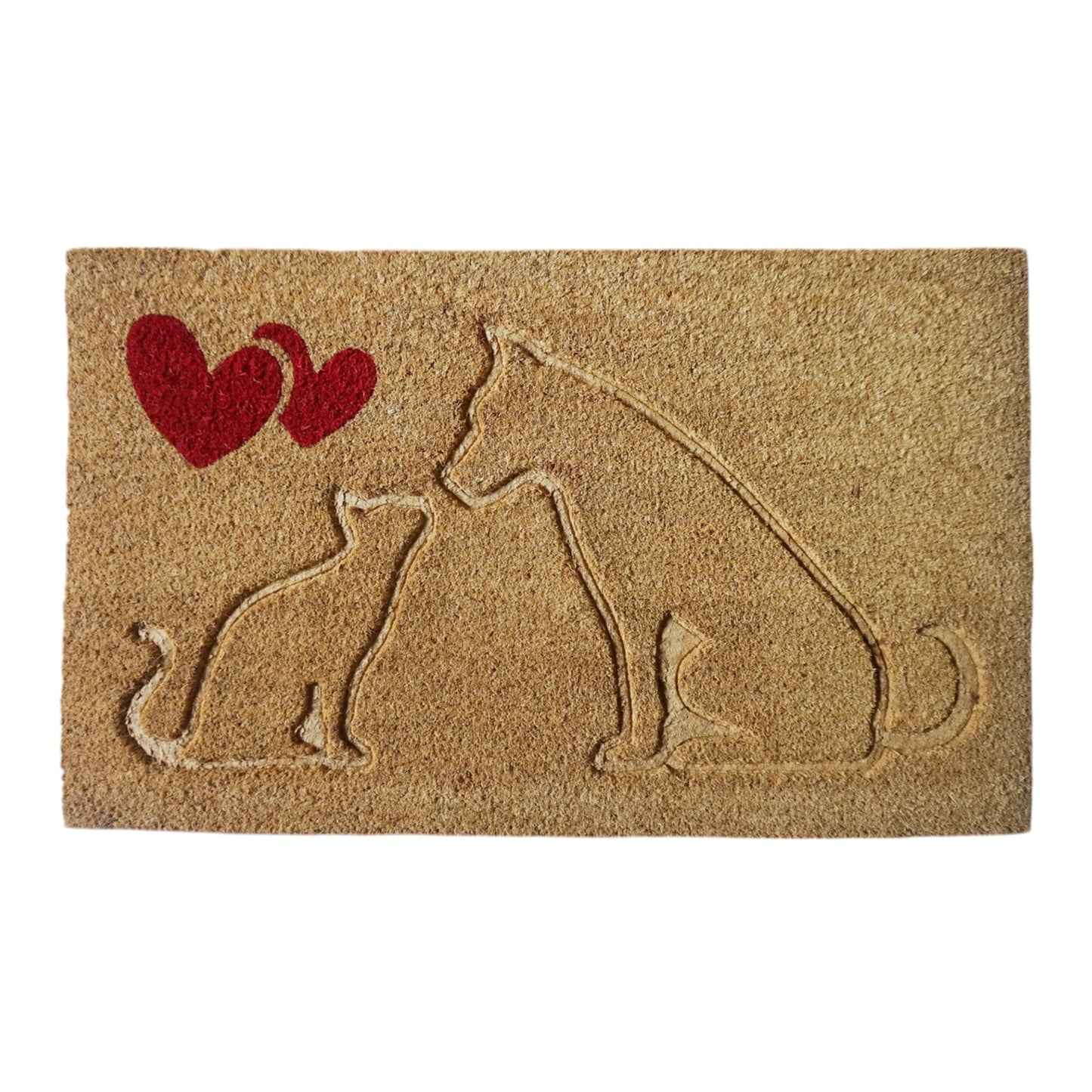 Cat & Dog Lover Coir Doormat, Natural