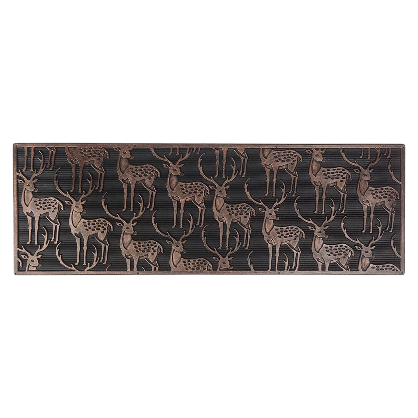 Deer Pattern Rubber Step Mat, Copper Finish