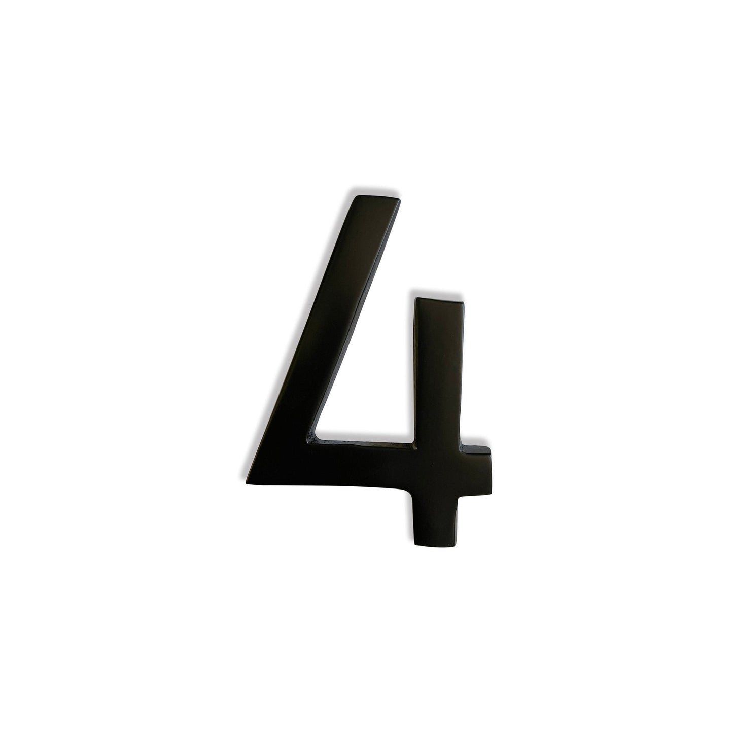 Magnetic Aluminum House Number #4, 4 in, Black