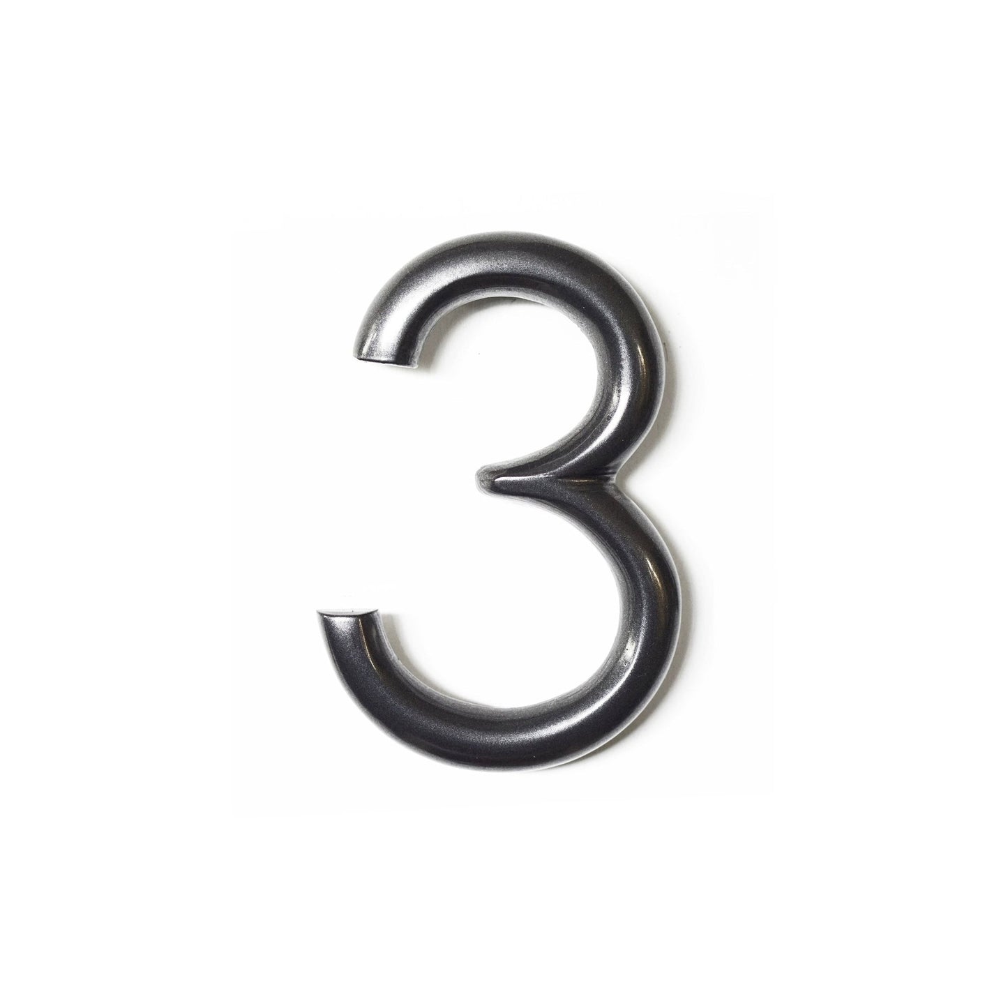 Round Shadow Number 3, Gun Metal, 5 Inch, Last Chance