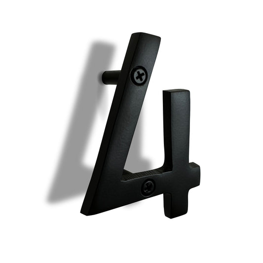 "Numéro d'aluminium 4, 4po, noir"