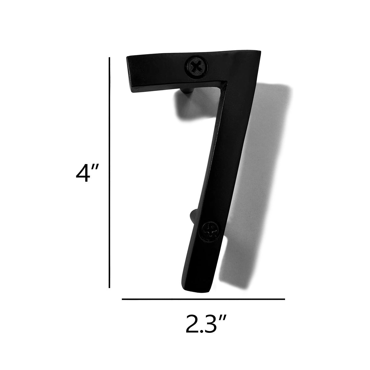 "Numéro 7 en aluminium, 4 pouces, noir"