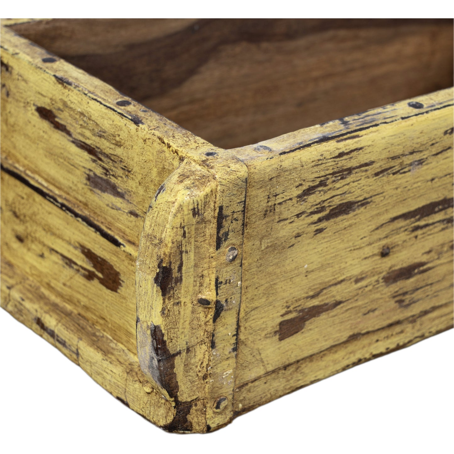 Wooden Brick Mold Dbl Tray, Brown/Mustard