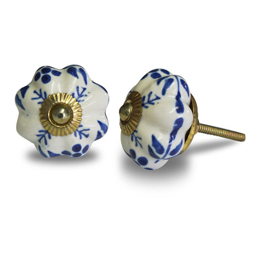 Bouton de citrouille en céramique, bouton de tirage antique, boutons vintage pour armoires de cuisine, meubles - poignées d'armoire rustiques et boutons de porte intérieure pour la maison, motif feuille