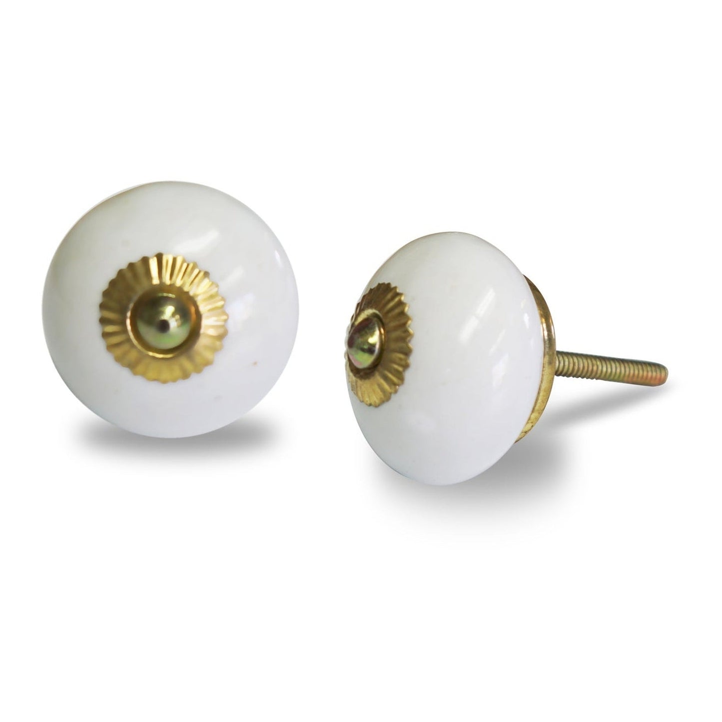 Bouton en céramique classique, bouton à tirer antique, boutons vintage pour armoires de cuisine, meubles - Poignées d'armoire rustiques et boutons de porte intérieure pour la maison, blanc