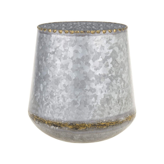 Norris Vintage Planter, Light Galvanized (JM-0999-B)