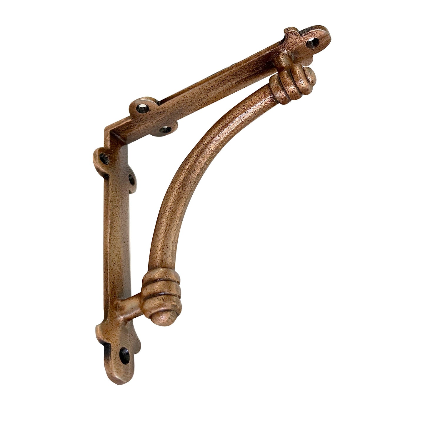 Support d'étagère mural demi-rond, supports décoratifs pour étagères, finition cuivre antique, 5,5 x 5,5 x 1,2 pouces
