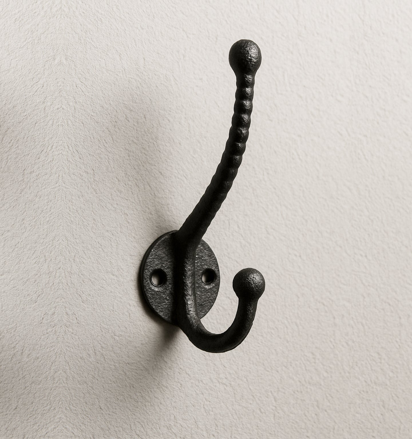 Crochet Double Rustique, Crochets Muraux Vintage pour Intérieur et Extérieur, Noir