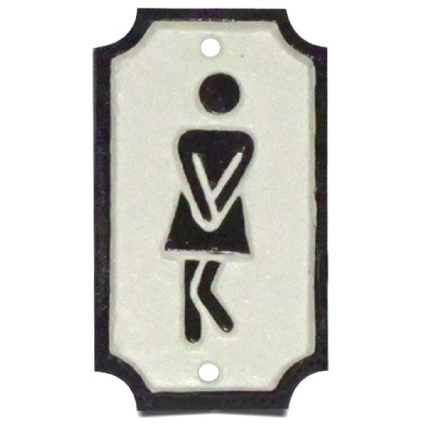 Twisted Woman Cast Iron Toilet Plaque, White B
