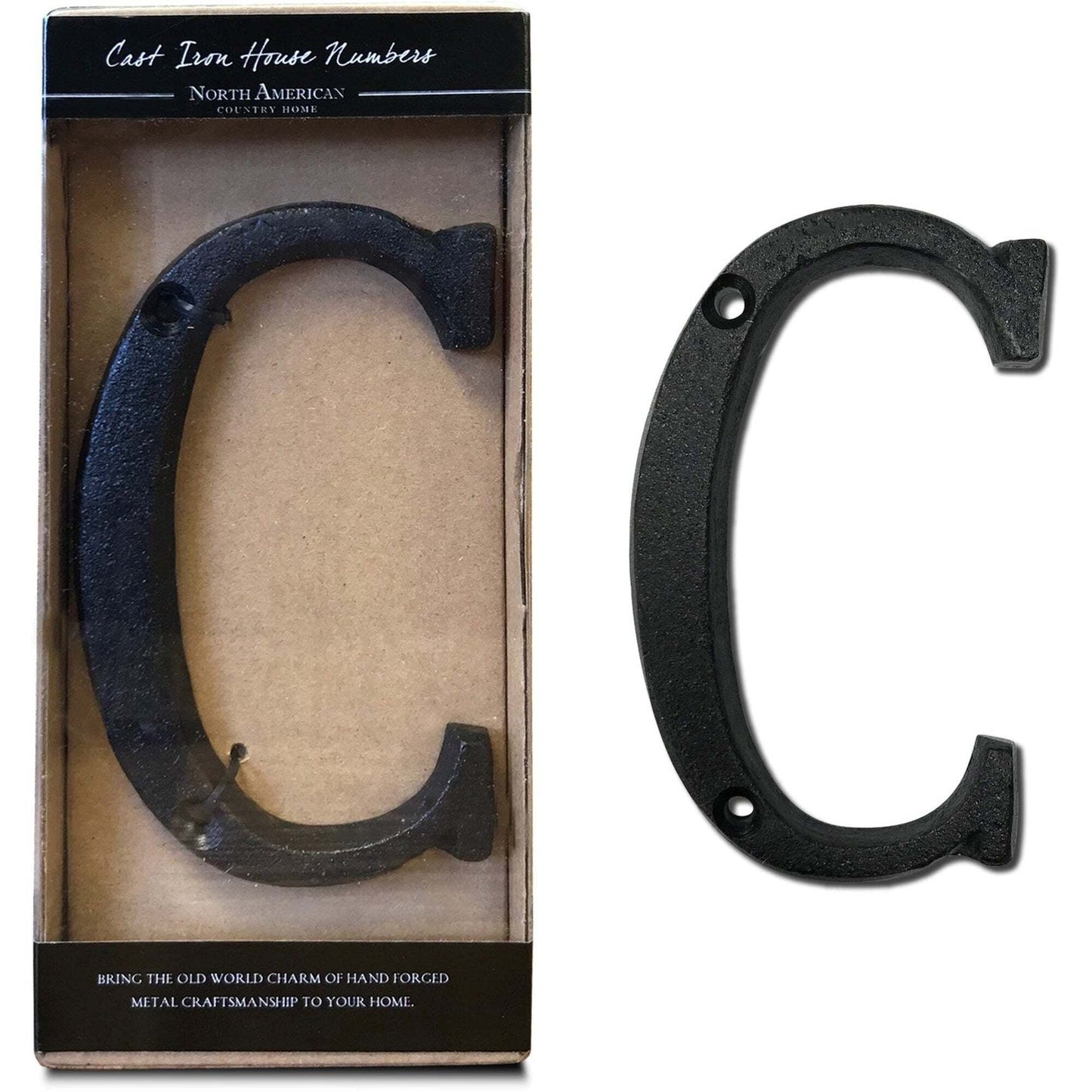 Cast Iron Letter C Black (JS-CN6-C)