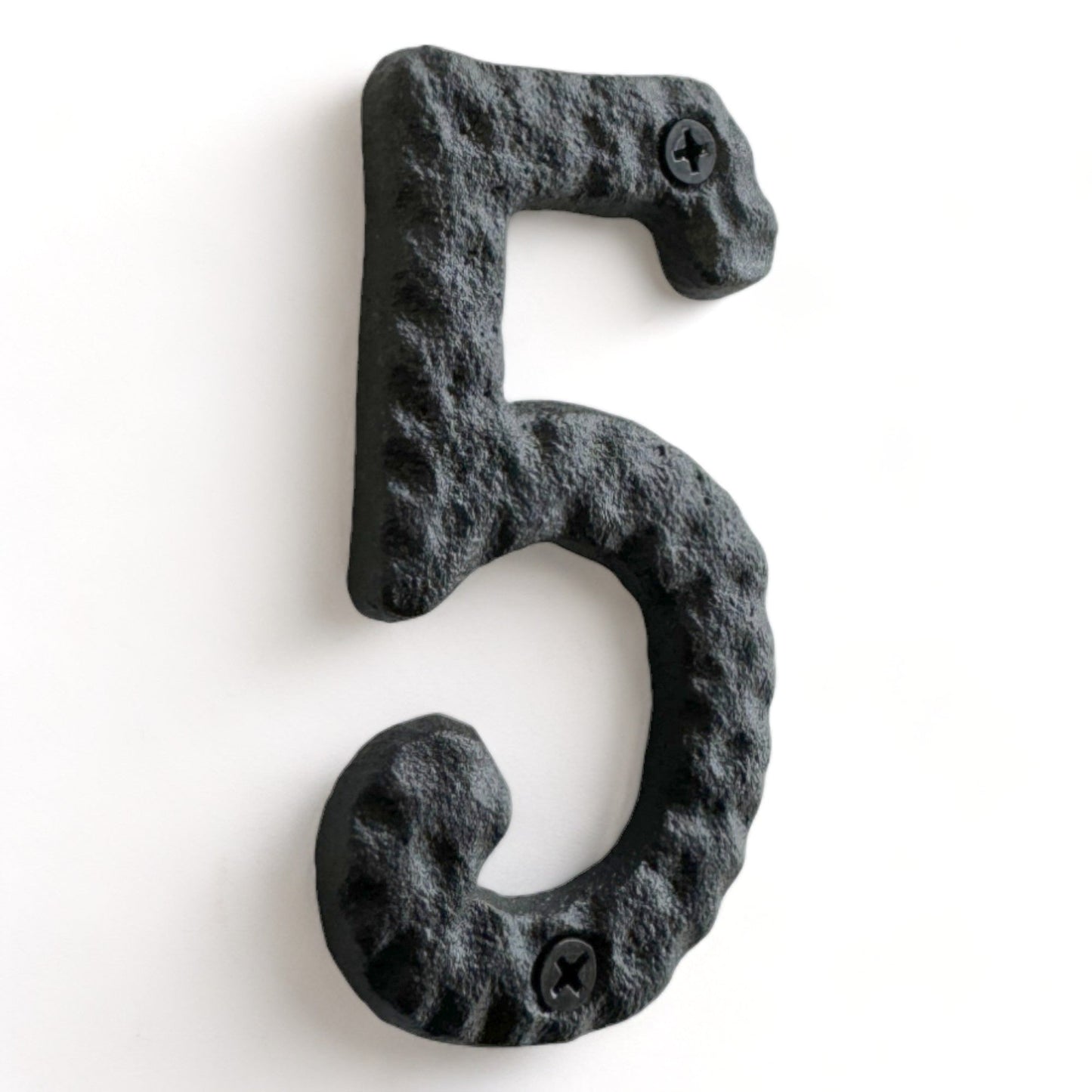 Numéro de maison romain en fonte 5 pour l'extérieur, numéros d'adresse pour la maison, noir, 4 pouces