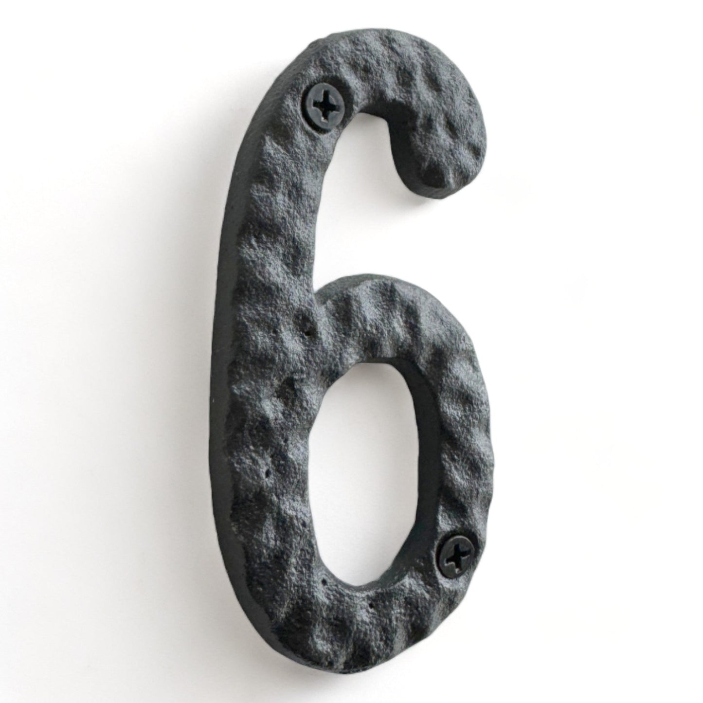 Numéro de maison romain en fonte 6 pour l'extérieur, numéros d'adresse pour la maison, noir, 4 pouces