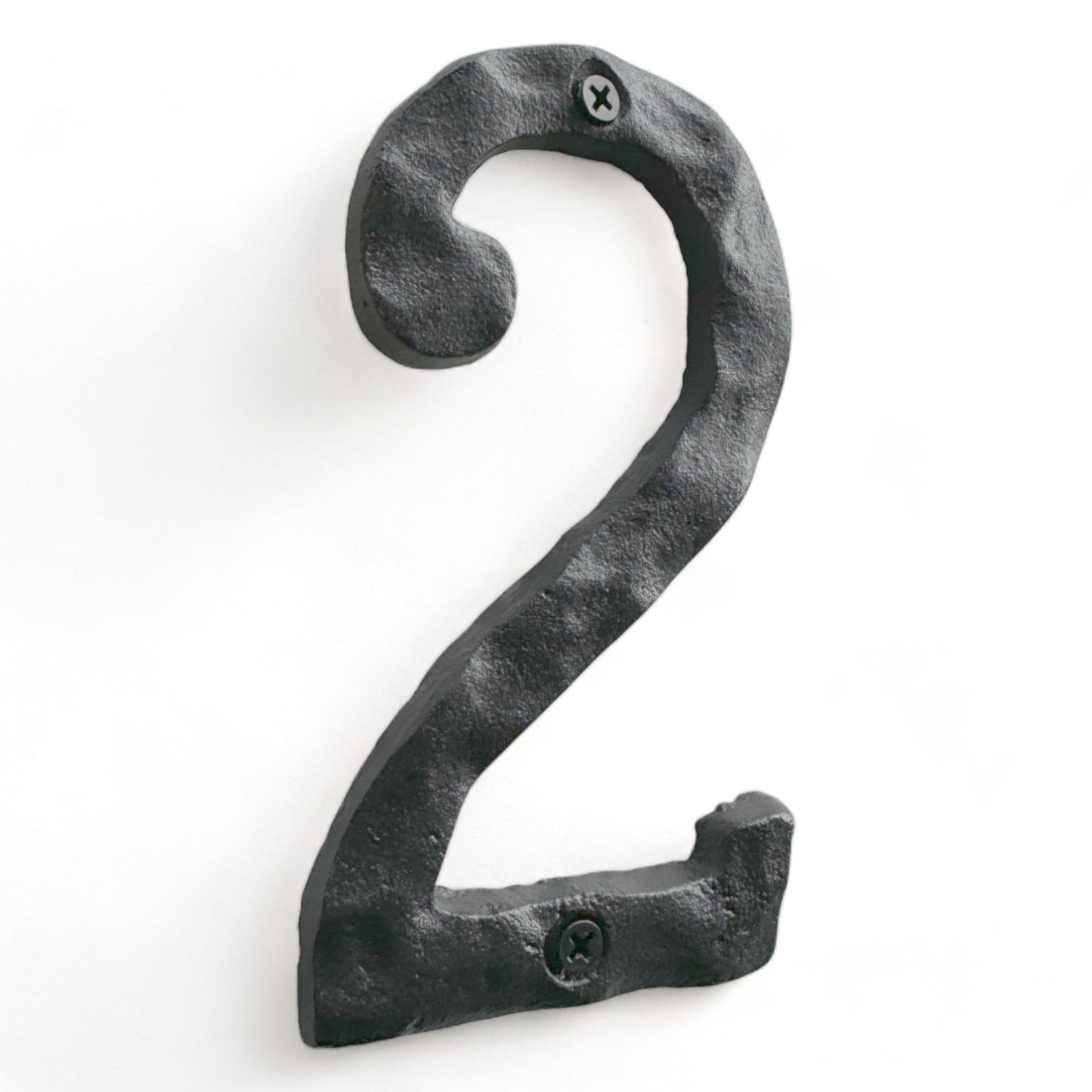 Numéro d'adresse de maison en fonte au fini rustique pour l'extérieur ou l'intérieur, numéro de boîte aux lettres décoratif pour l'extérieur, protection maximale contre la rouille, noir, 2, 5,5 pouces,