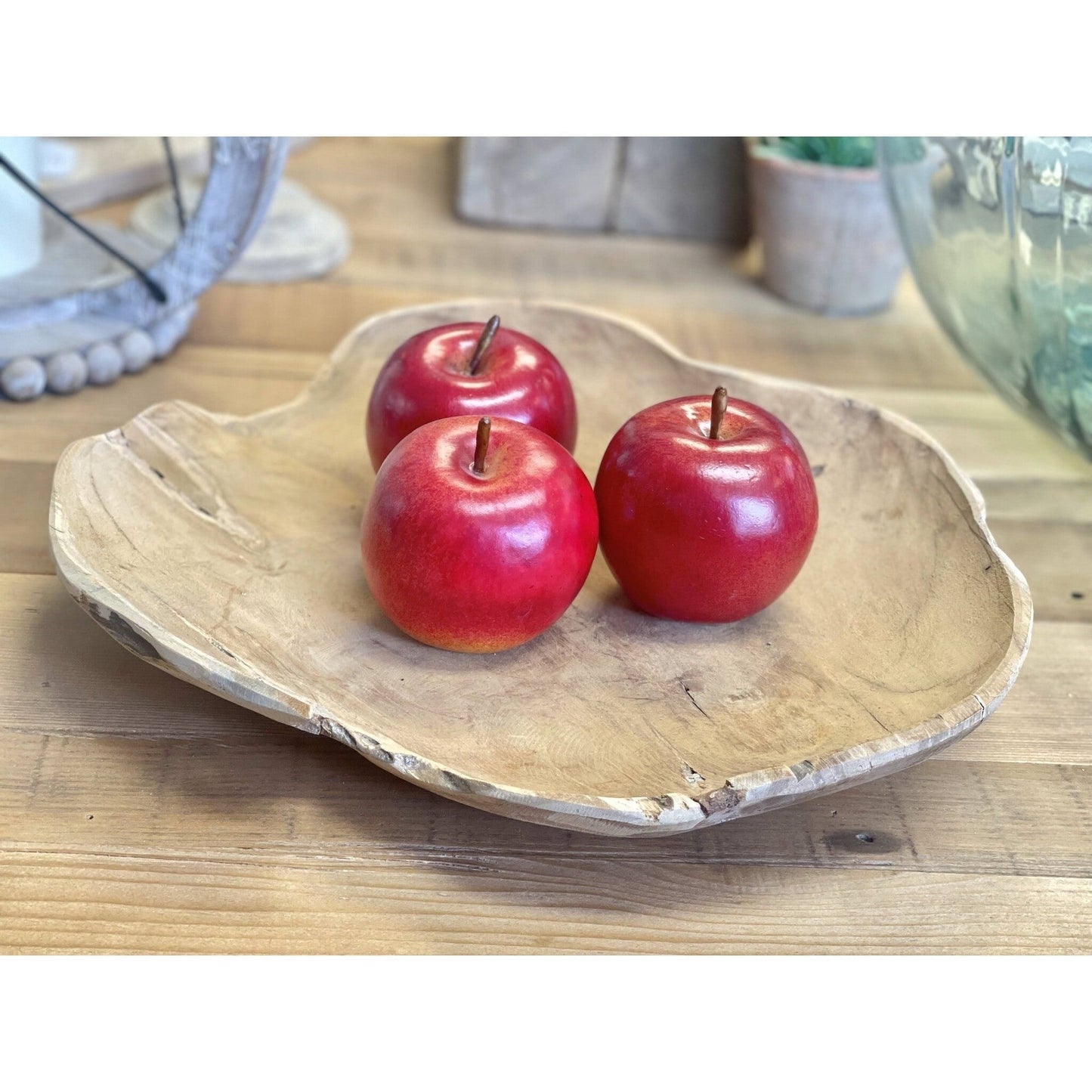 "Bol Rond, Bois De Teck, Taille Peut Varier, Dia 40X9cm, 25% DE"