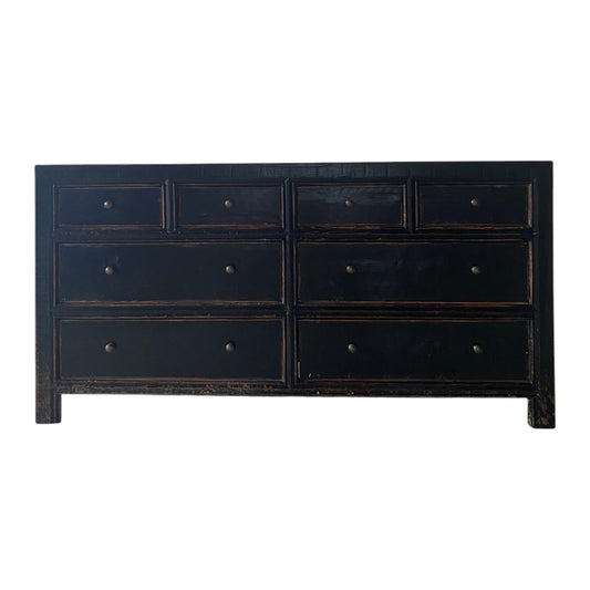 Recycled Pine 8Dws Buffet, Black Distressed