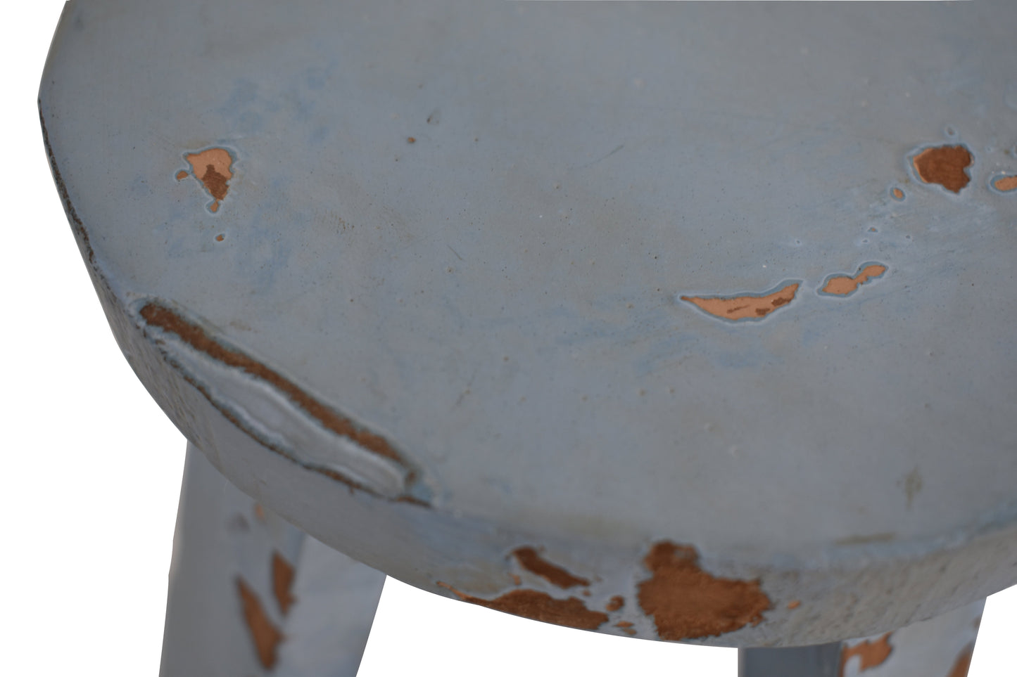 Round Wooden Stool, Blue