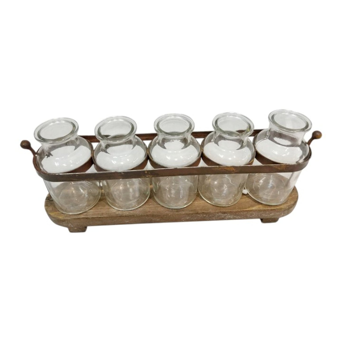 Metal Base With Glass Vases