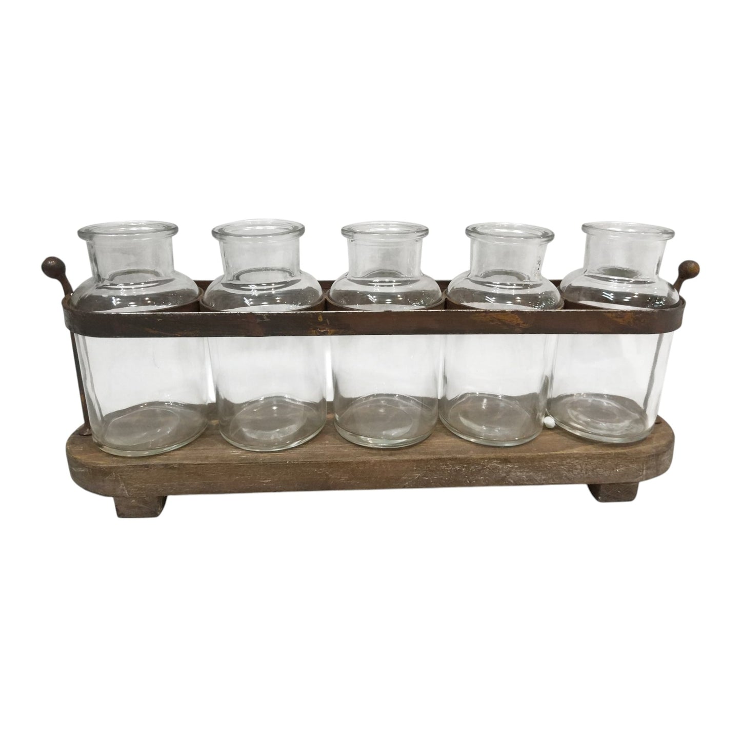 Metal Base With Glass Vases