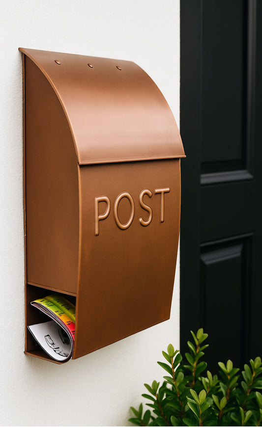 Milano Pointed Mailbox, Antique Copper