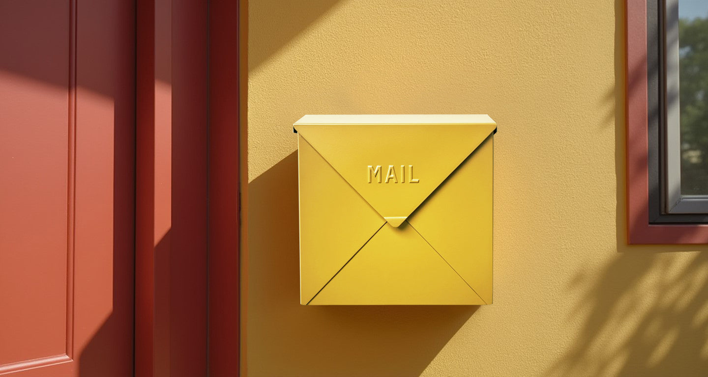 Large Chicago Letter Mailbox, Yellow