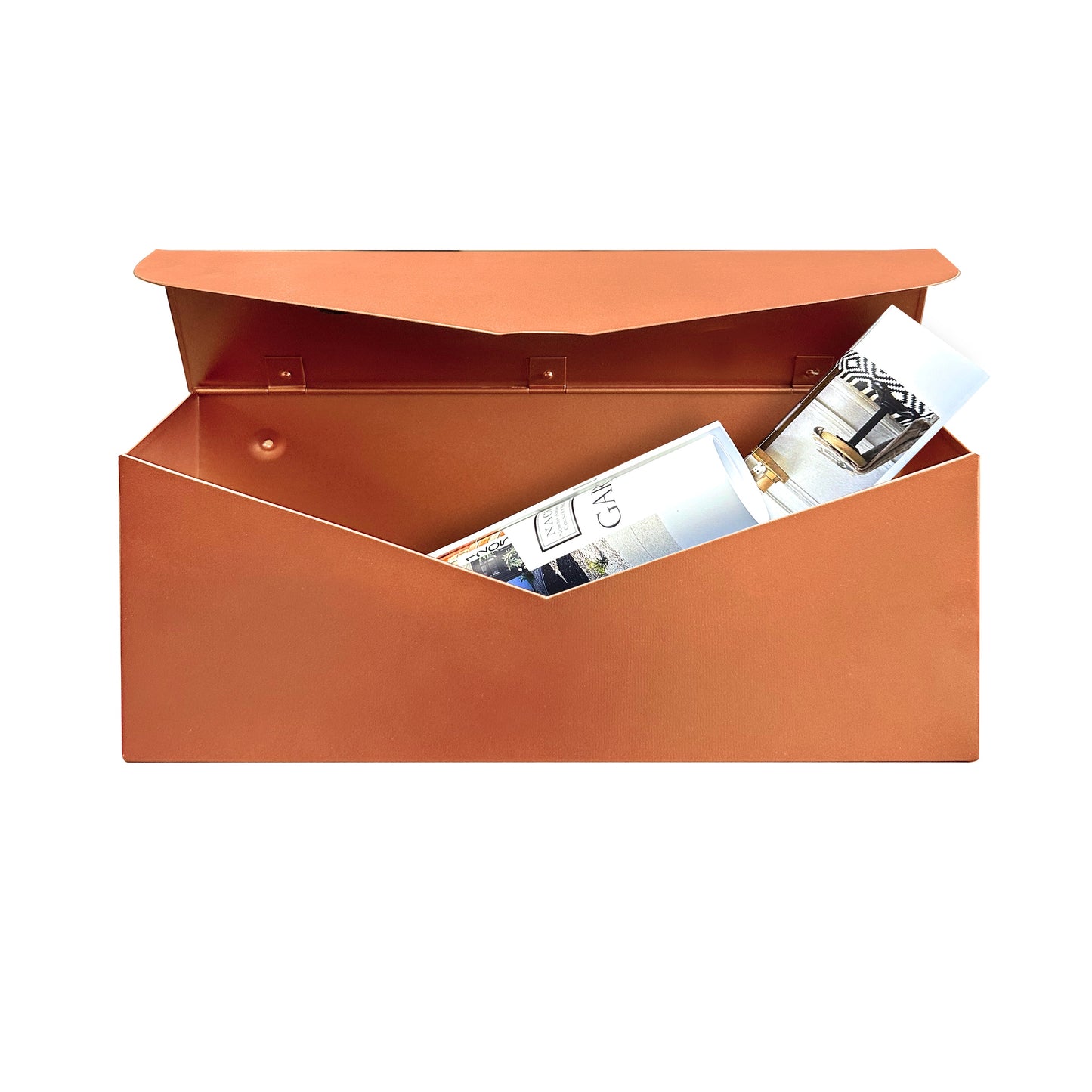 Long Envelope Mailbox, Copper Finish