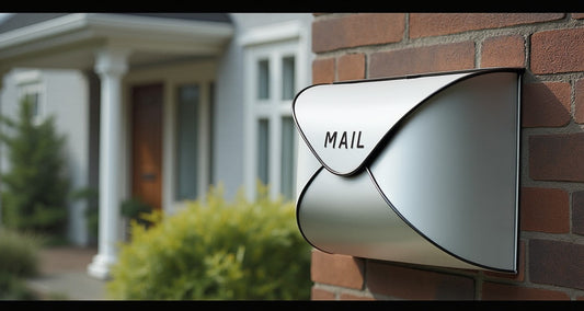 Envelope Mailbox, Off White With Black Tubing, Small