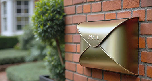 Antique Brass Envelope Mailbox, Large