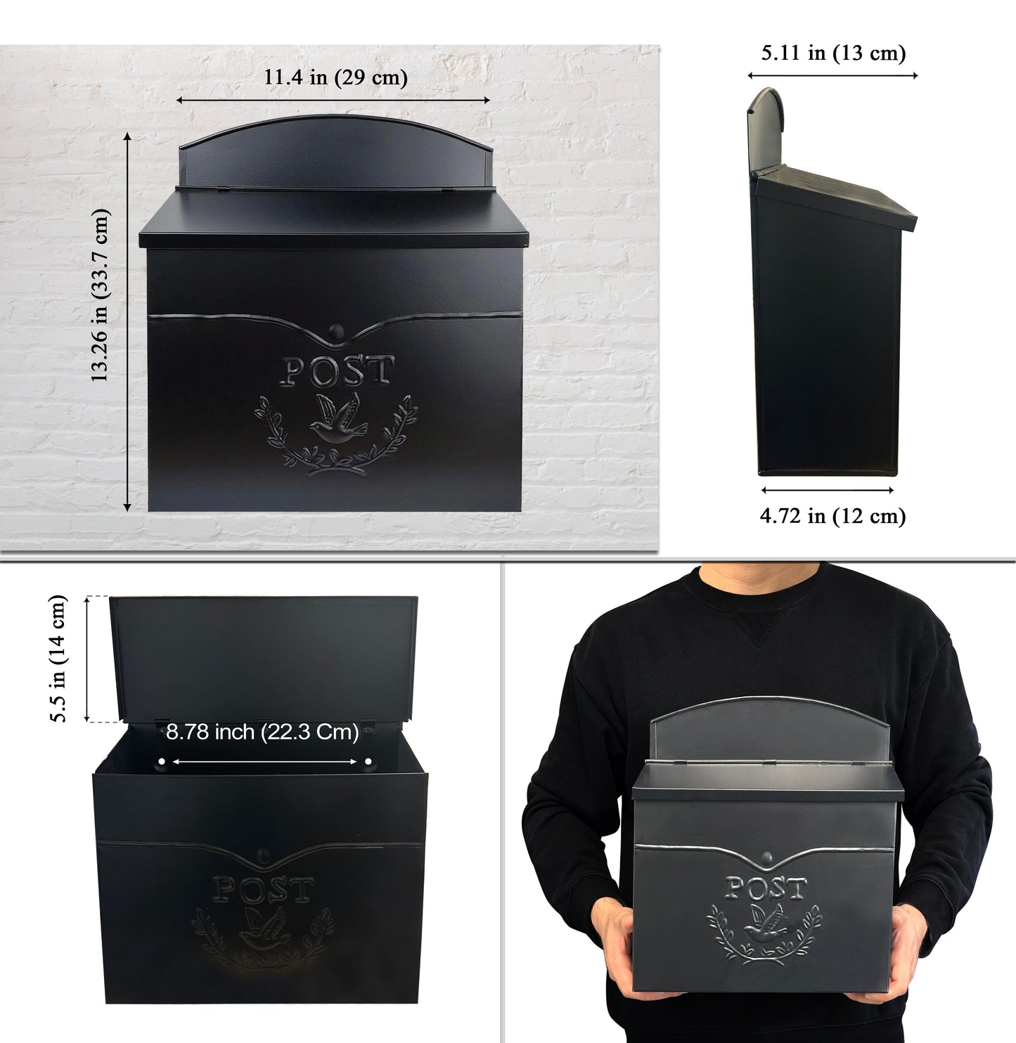 Chelsea Post Mailbox Black