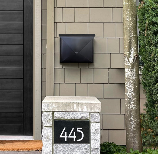 Sleek Envelope Mailbox, Black