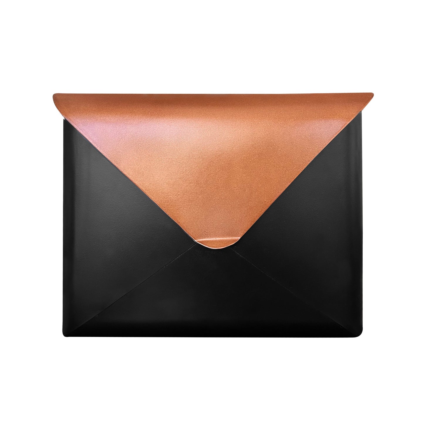 Sleek Envelope Mailbox, Black & Copper Lid