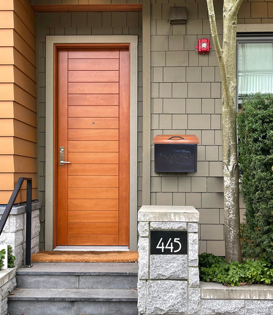 Moose Mailbox With Handle, Black & Copper