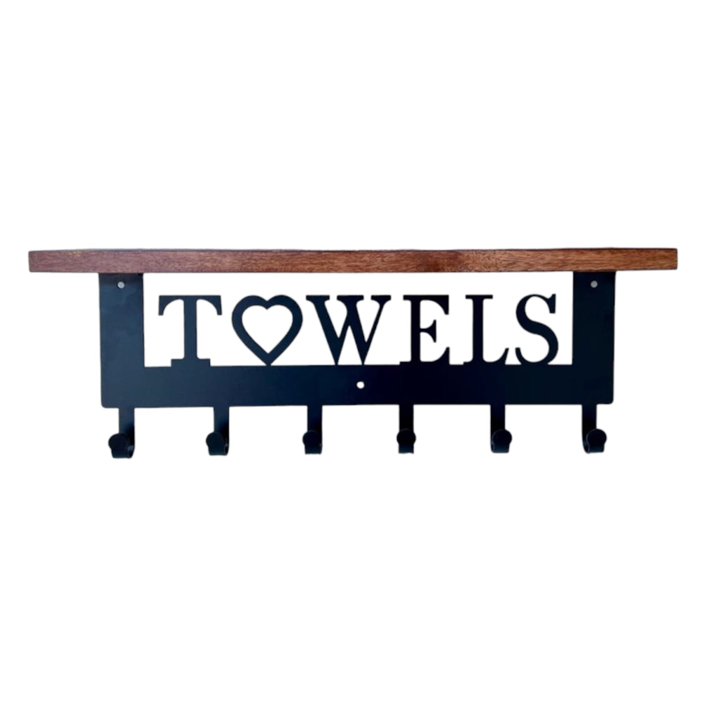 Towels'' Hooks Rack With Wooden Shelf