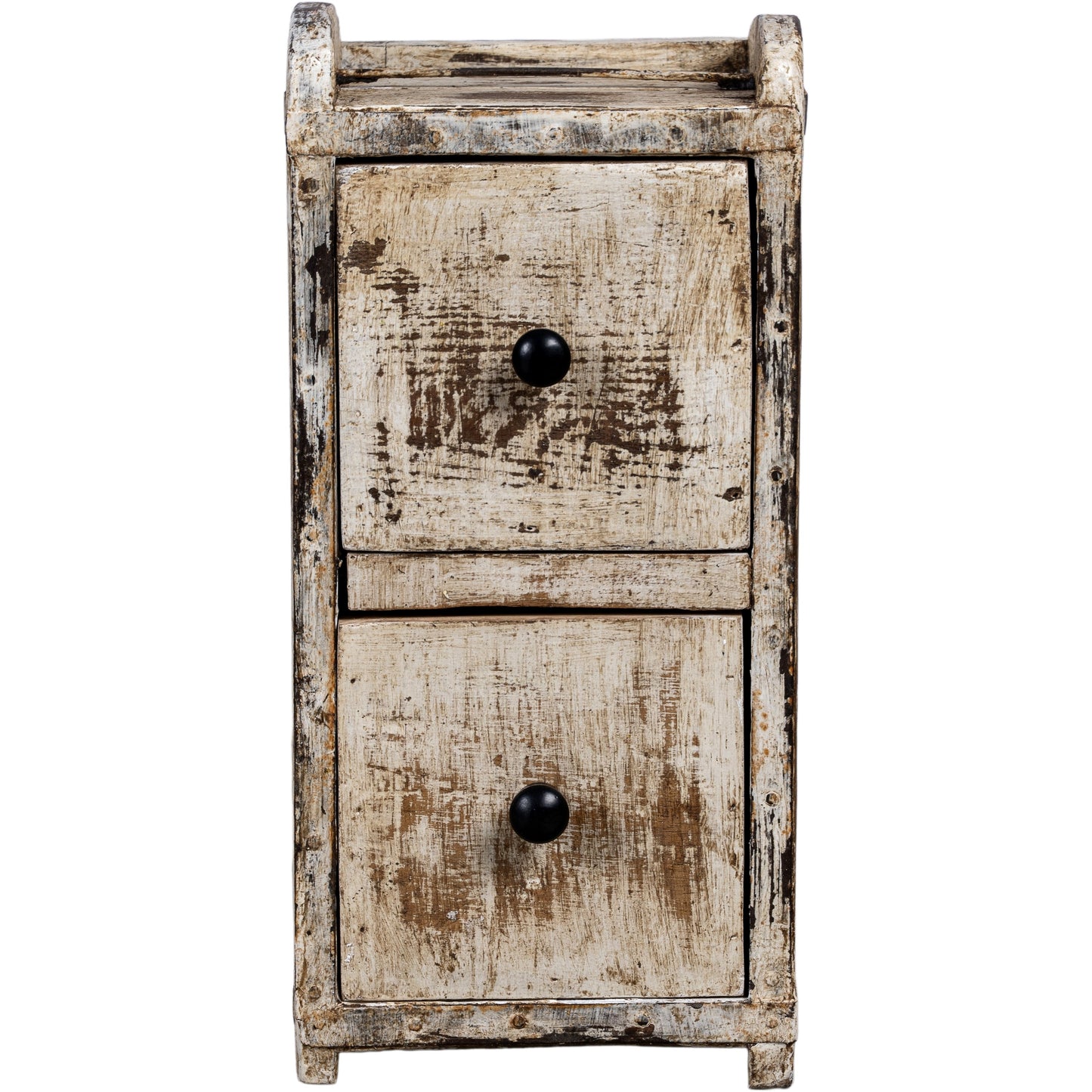 Wooden Brick Mould Drawer Box, White