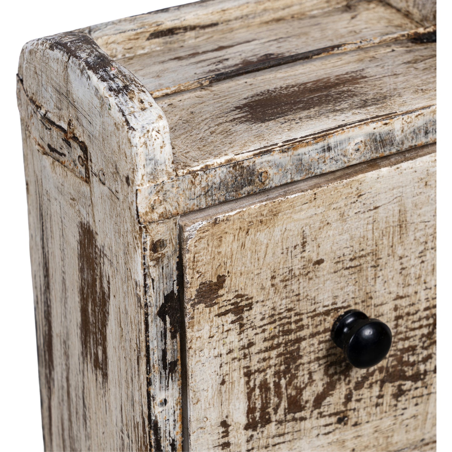 Wooden Brick Mould Drawer Box, White
