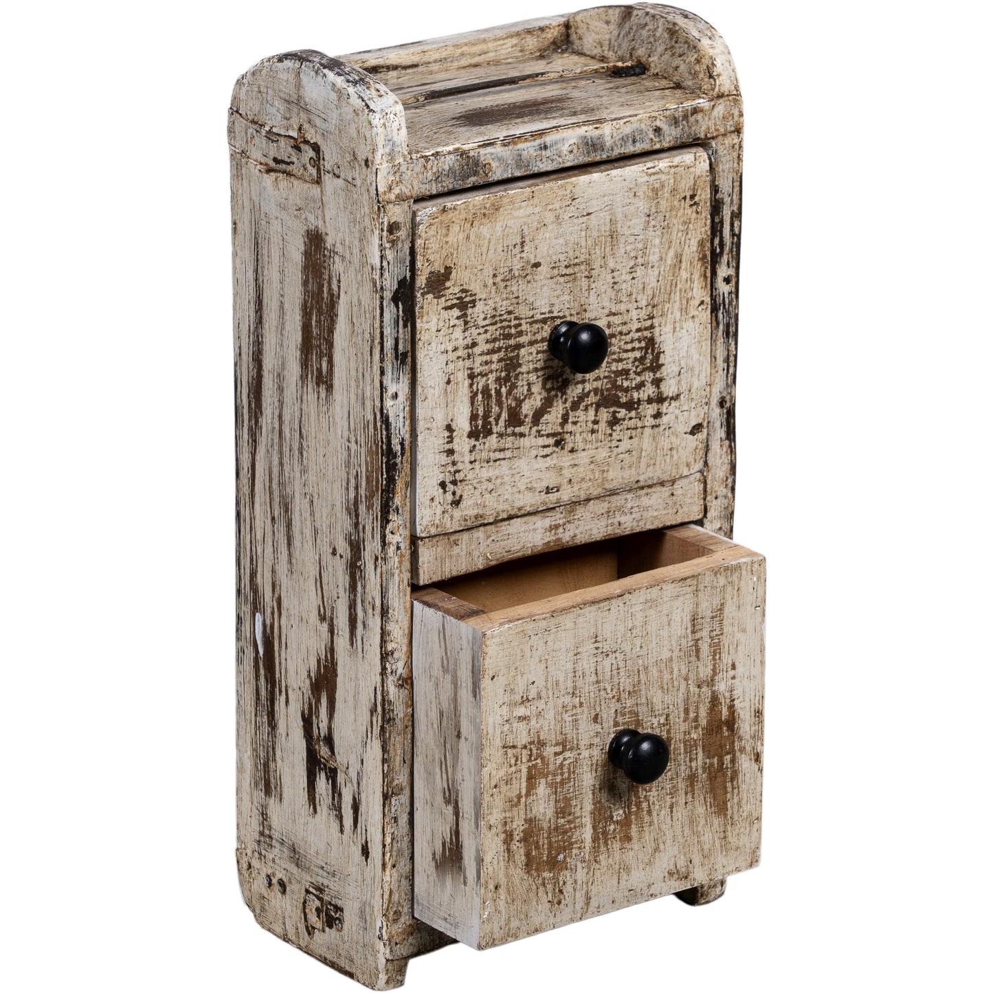 Wooden Brick Mould Drawer Box, White