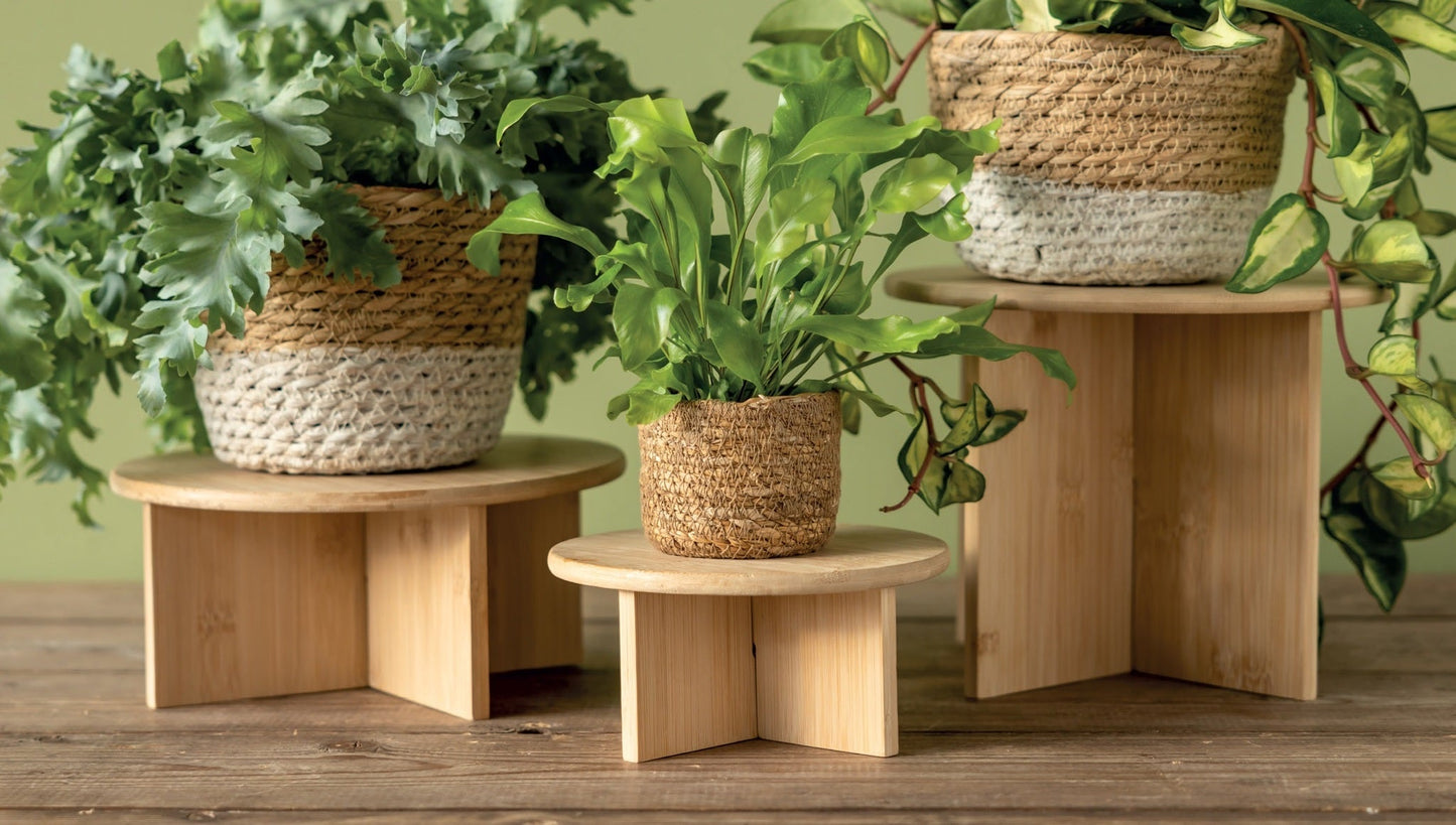 Support pour Pot de Fleurs Bambou M