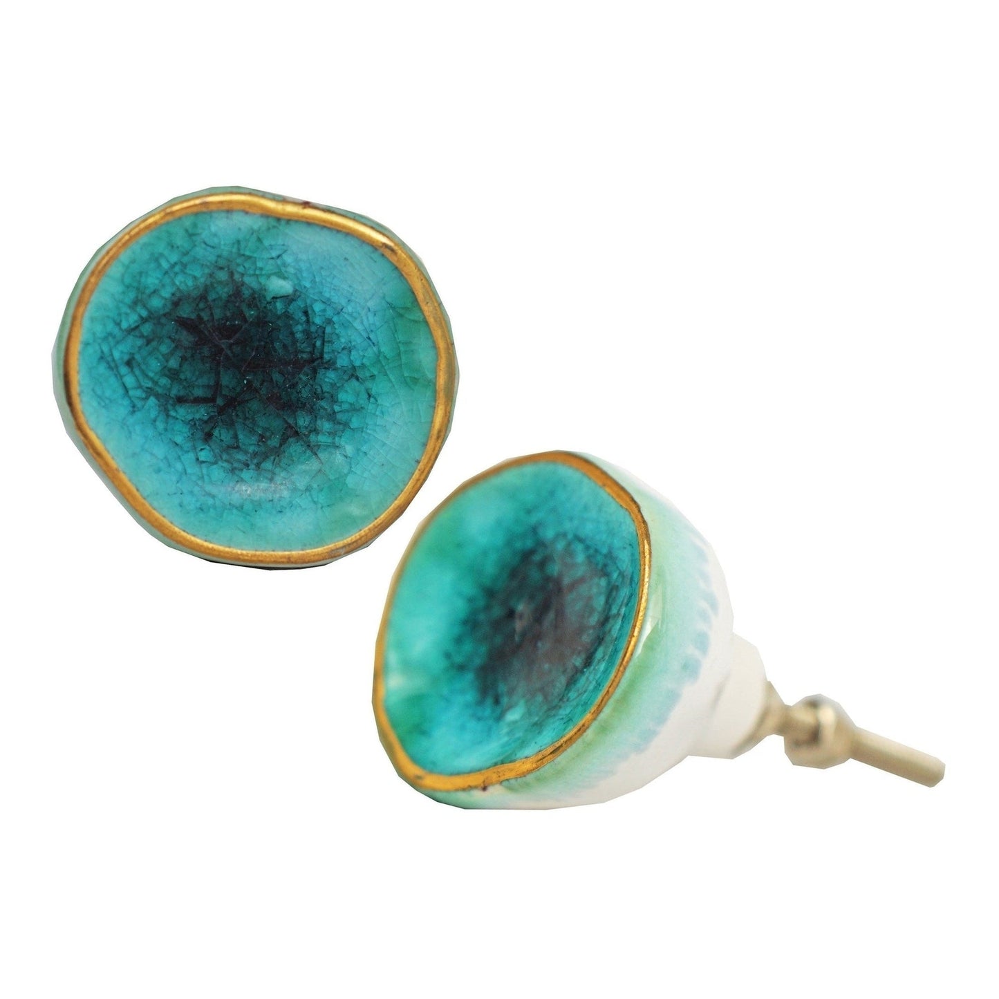 Bouton de meuble Ocean Crackle, boutons classiques pour tiroirs, armoires et meubles, bleu