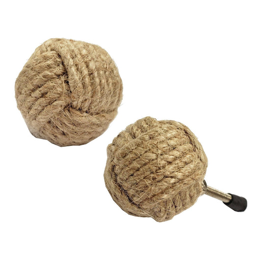 Nautical Knot Knob, Beige, Jute 1.25 in