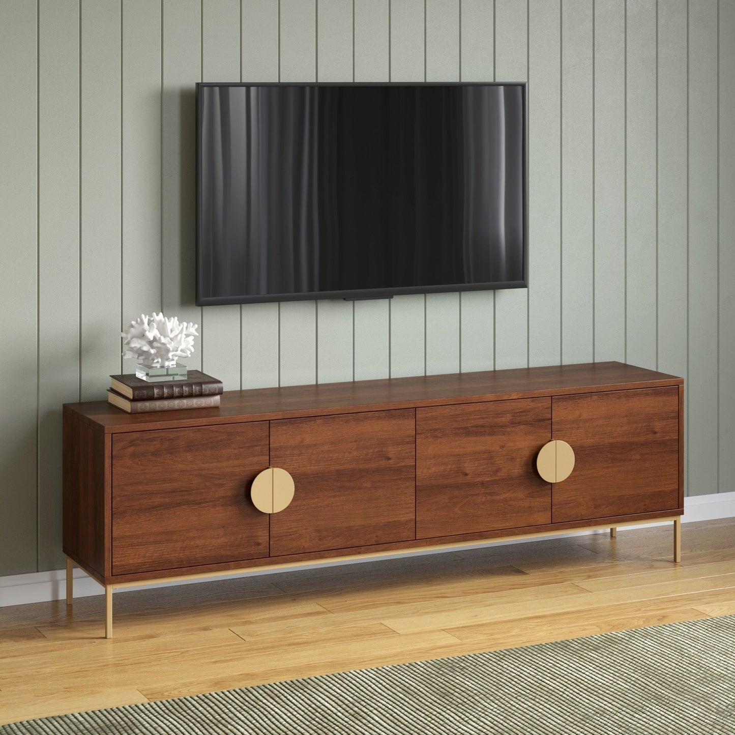 Priya Entertainment Unit, 4 Door, Walnut
