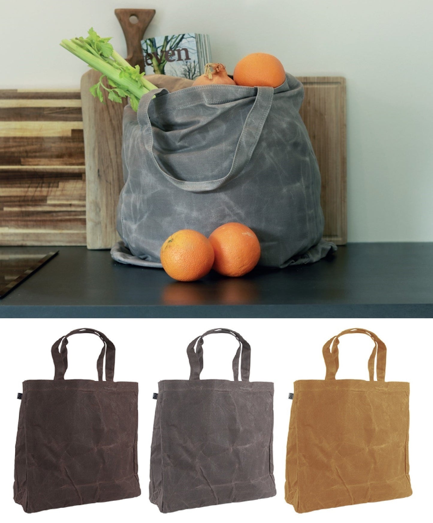 Shopping Bag Waxed Canvas M