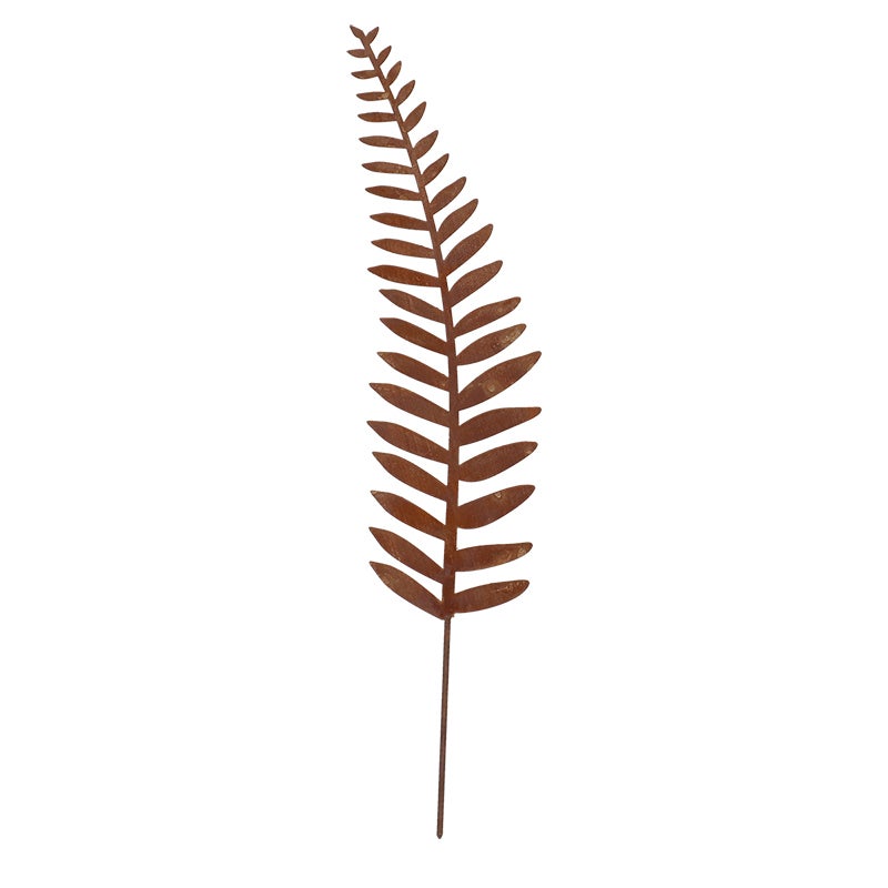Rust Garden Stake Fern Frond 1