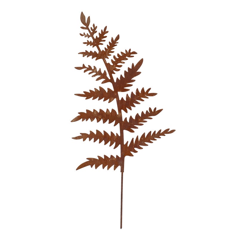 Rust Garden Stake Fern Frond 2