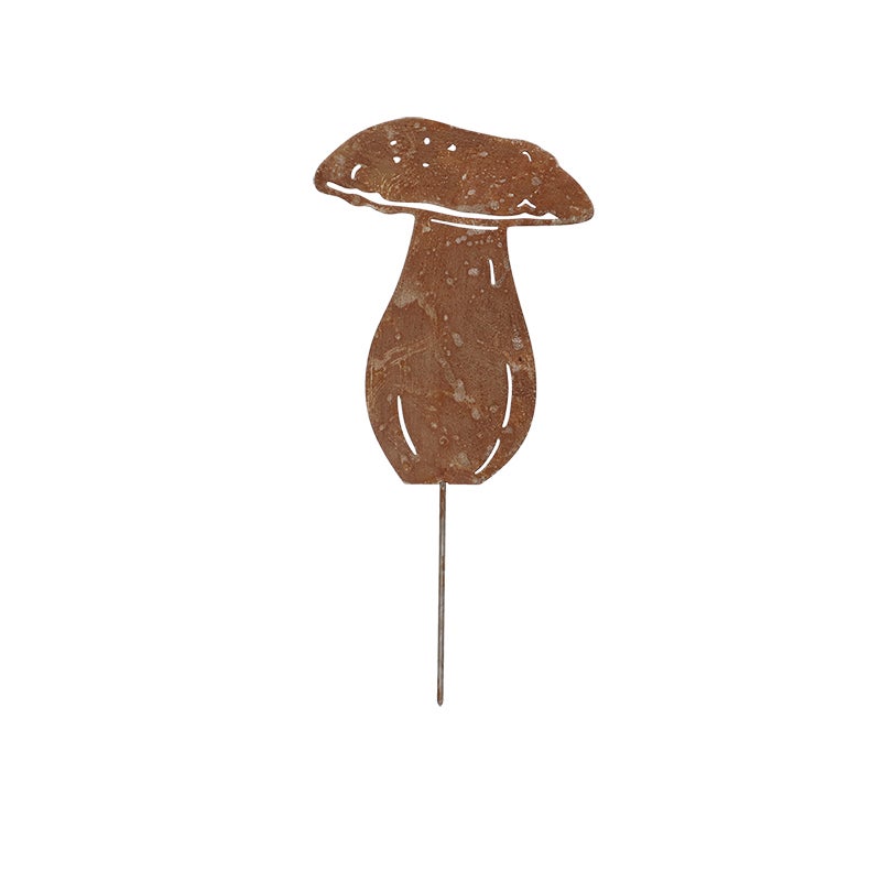 Rust Garden Stake Porcini Mushroom