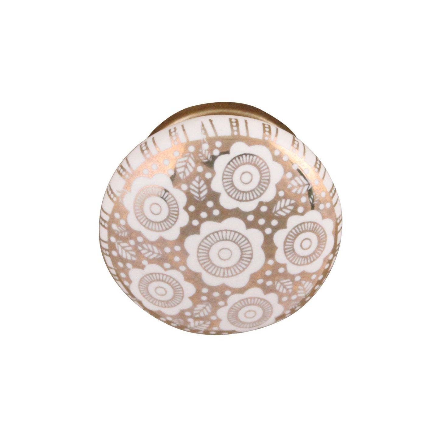 CERAMIC KNOB, WHITE/GOLD (VE-0659)